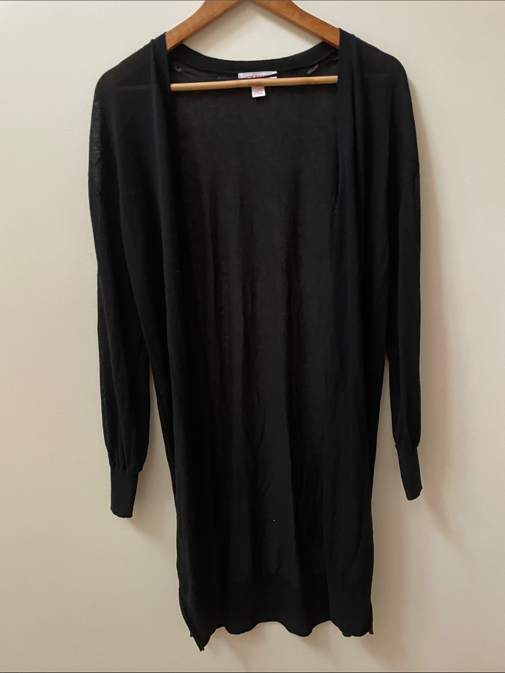 Joe Fresh Black Lightweight Long Sheer Cardigan Sweater